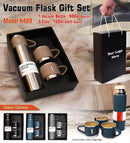 500 ML Vacuum Insulated Flask Set with 3 Cups 🥤 | Stainless Steel Hot & Cold Thermos Bottle Gift Pack | Travel & Office Use | Leak-Proof & Durable Design