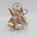 Coffee Jug & 6-Cup Set with European-Style Holder | Hanging Cups & Plates