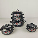 5-Piece Black Enamel Cast Iron Cookware Set – Casserole & Cooking Tools
