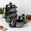 5-Piece Black Enamel Cast Iron Cookware Set – Casserole & Cooking Tools