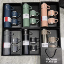 500 ML Vacuum Insulated Flask Set with 3 Cups 🥤 | Stainless Steel Hot & Cold Thermos Bottle Gift Pack | Travel & Office Use | Leak-Proof & Durable Design