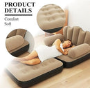 Sofa /2-in-1 Inflatable Sofa Bed 🛋️ Durable & Portable Air Couch for Home, Travel & Outdoor Use | Convertible Blow-Up Lounger