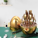 ✨ 24-Piece Gold Stainless Steel Cutlery Set 🍴 | Luxury Dinnerware with Elegant Golden Storage Holder 🏆 | Perfect for Home, Parties & Gifts | Five Star Wholesale