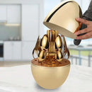 ✨ 24-Piece Gold Stainless Steel Cutlery Set 🍴 | Luxury Dinnerware with Elegant Golden Storage Holder 🏆 | Perfect for Home, Parties & Gifts | Five Star Wholesale